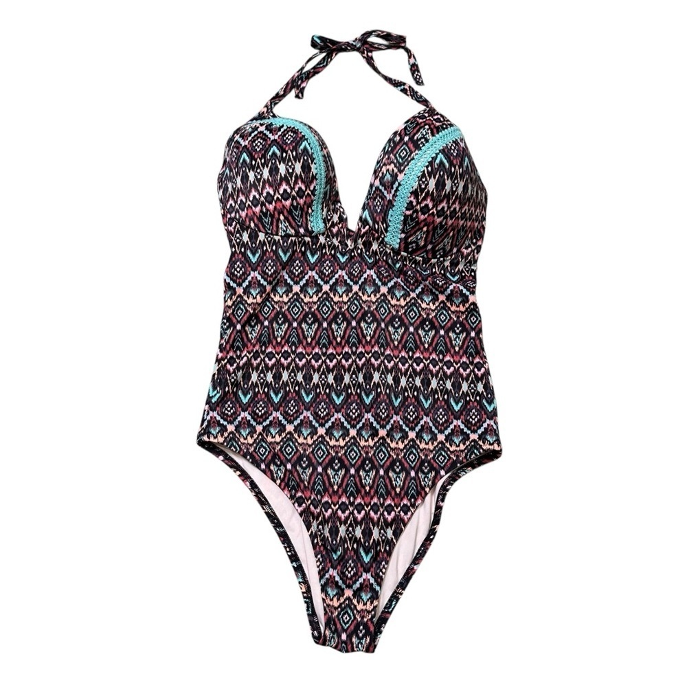 Shade & Shore 38D Aztec Print One Piece